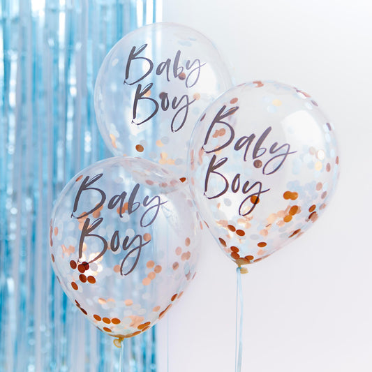 Twinkle Twinkle Confetti 30cm Balloons Baby Boy Blue