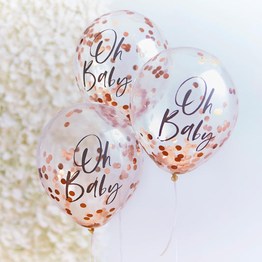 Twinkle Twinkle Confetti 30cm Balloons Oh Baby Rose Gold