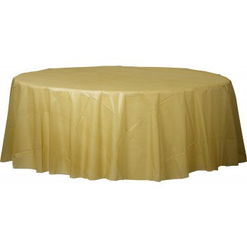 Plastic Round Tablecover-Gold Sparkle