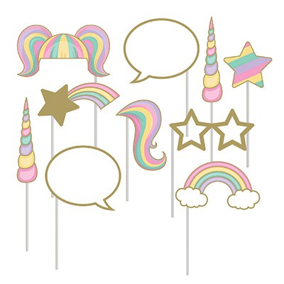 Unicorn Sparkle Photo Booth Props Assorted Designs