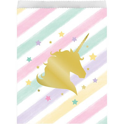 Unicorn Sparkle Treat Loot Bags Paper & Foil Stamp 22cm x 16cm