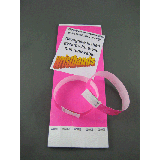 Pink Wrist Bands Pack of 50