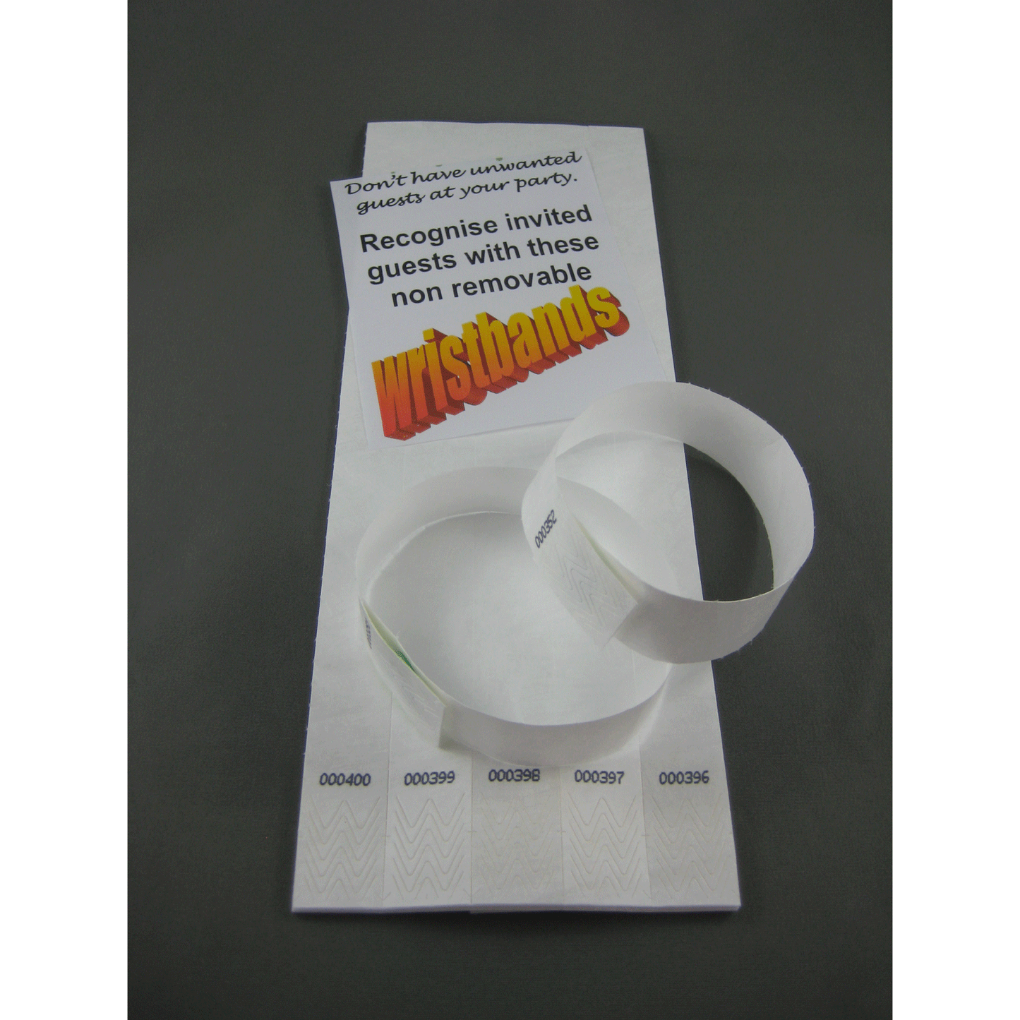 White Wrist Bands Pack of 50