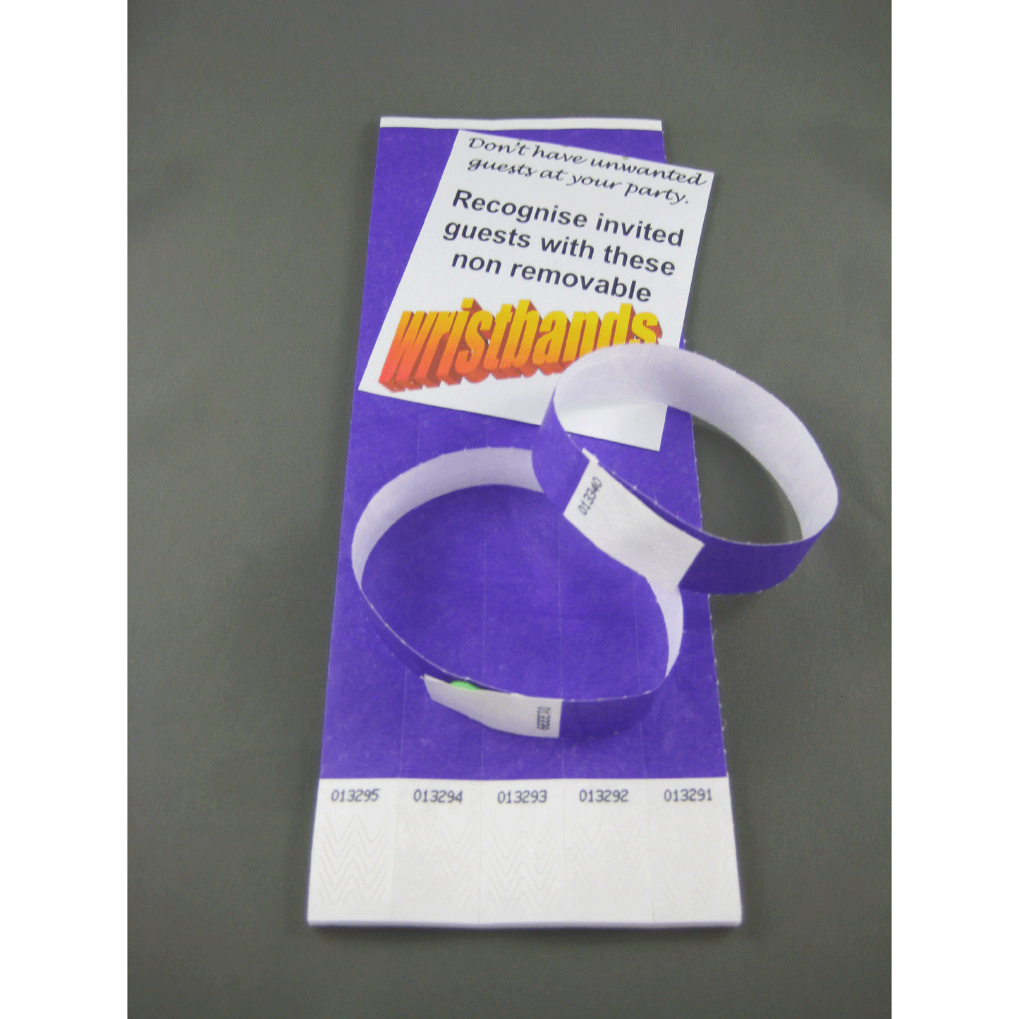 Purple Wrist Bands Pack of 50