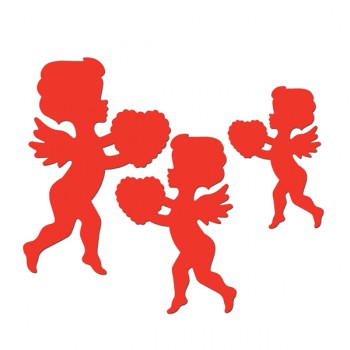 Cupid & Heart Red Cutouts