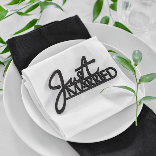 Contemporary Wedding Black Wooden Just Married Table Sign