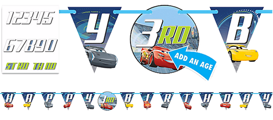Cars 3 Jumbo Add-An-Age Letter Banner