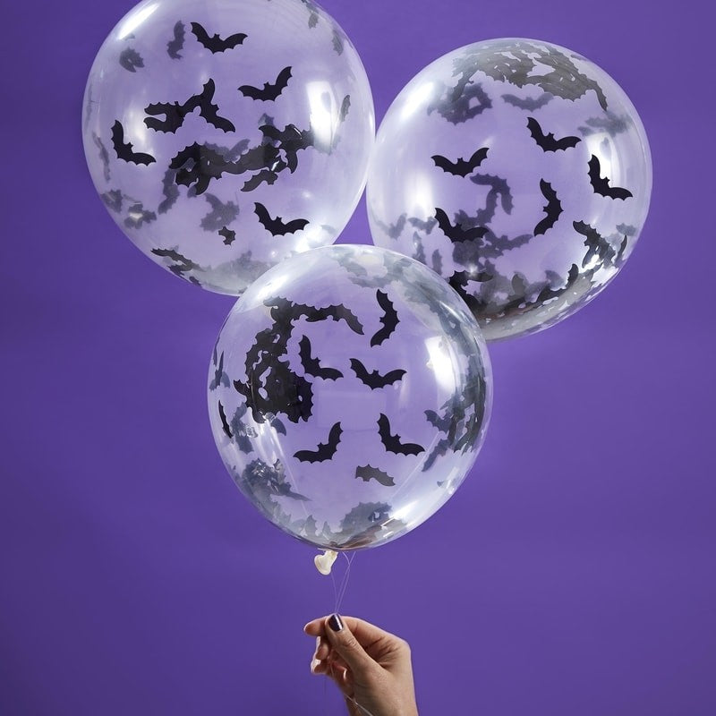 Bat Confetti Latex Balloons