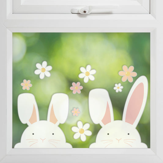 Eggciting Easter Bunny Easter Window Stickers
