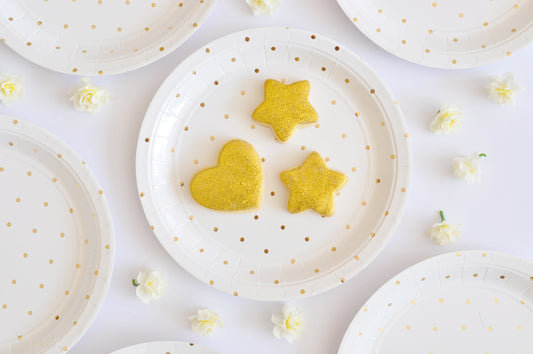 Rose Gold Dots Dessert Plate