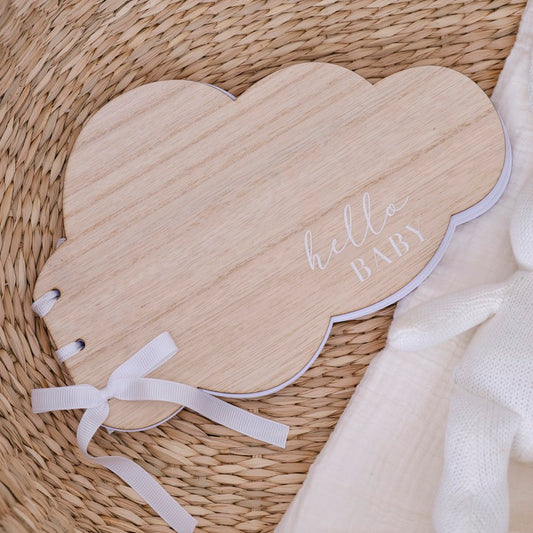 Hello Baby Wooden Hello Baby Cloud Baby Shower Guest Book