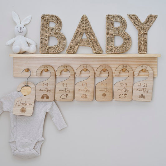 Hello Baby Wooden Baby Hangers
