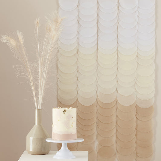 Hello Baby Backdrop Tissue Paper Discs Brown Ombre