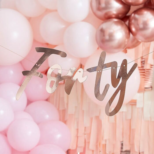 Mix It Up Banner Forty Rose Gold Foiled
