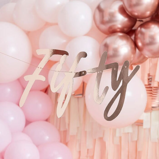 Mix It Up Banner Fifty Rose Gold Foiled