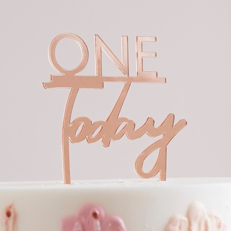 Mix It Up Cake Topper One Today Rose Gold