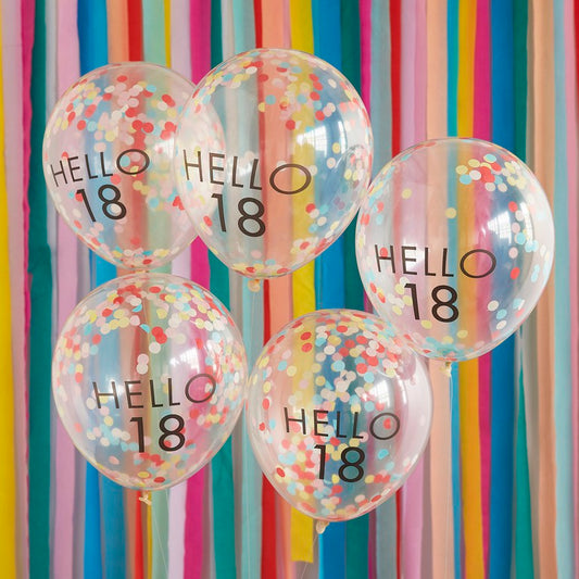Mix It Up 'Hello 18' 30cm Balloons Brights