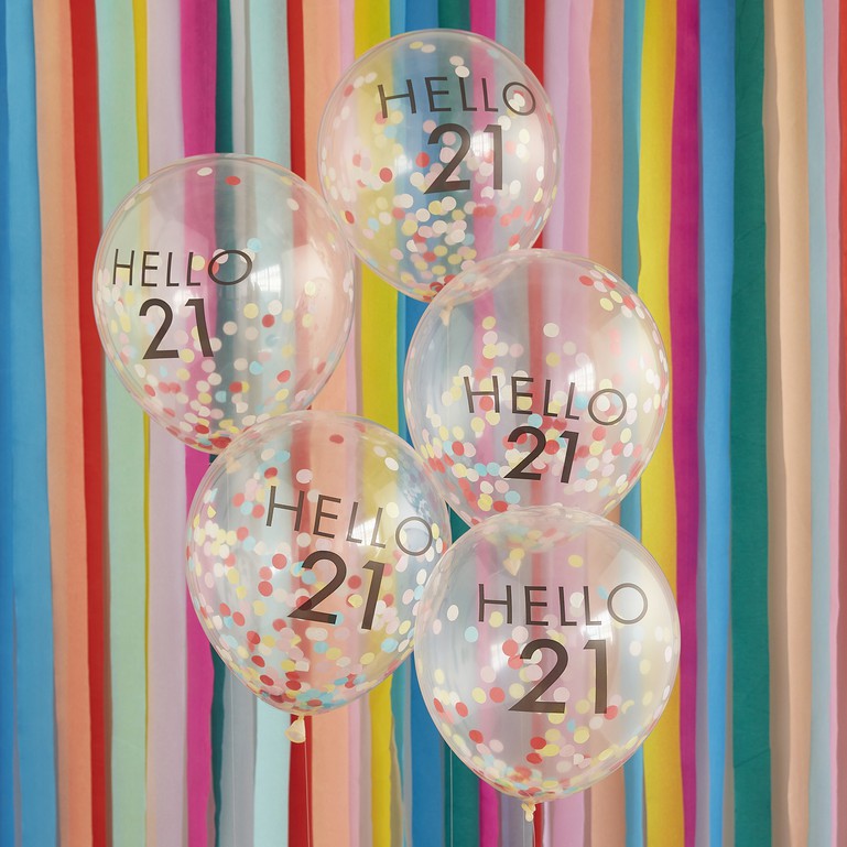 Mix It Up 'Hello 21' 30cm Balloons Brights