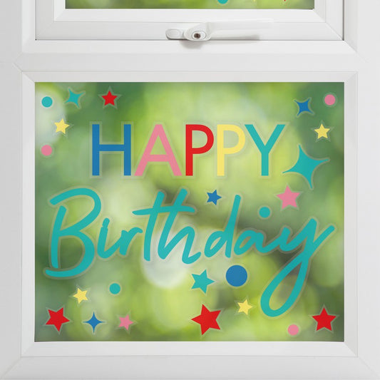 Mix It Up Window Sticker Happy Birthday Brights