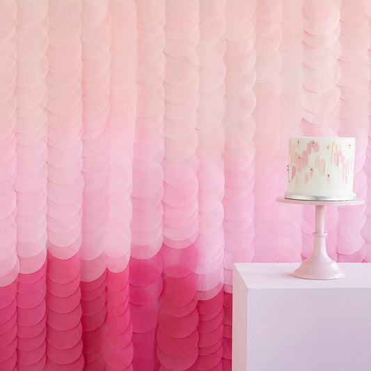 Mix It Up Backdrop Tissue Paper Discs Pink Ombre