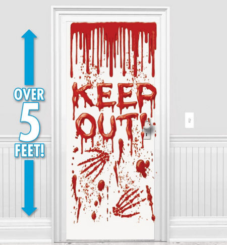 Asylum NO ONE LEAVES! Dripping Blood Door Decoration Plastic