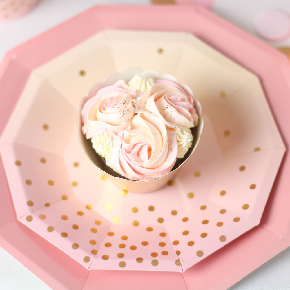 Pink & Peach Dessert Plate
