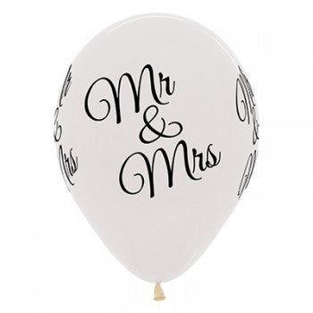 Sempertex 30cm Mr & Mrs Crystal Clear Latex Balloons, 6PK