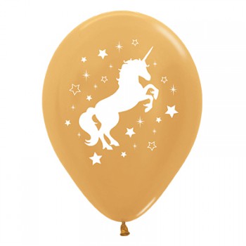 Sempertex 30cm Unicorn Sparkles & Stars Metallic Gold Latex Balloons, 6PK