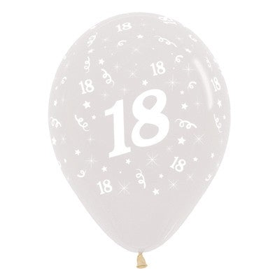 Sempertex 30cm Age 18 Crystal Clear Latex Balloons, 25PK