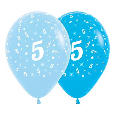 Sempertex 30cm Age 5 Fashion Blue & Royal Blue Latex Balloons, 6PK
