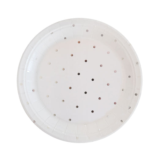 Silver Dots Dessert Plate