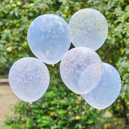 Hello Spring Pastel Printed Flower Balloons Cluster