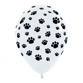 Sempertex 30cm Animal Paw Prints Black & White Latex Balloons, 12PK