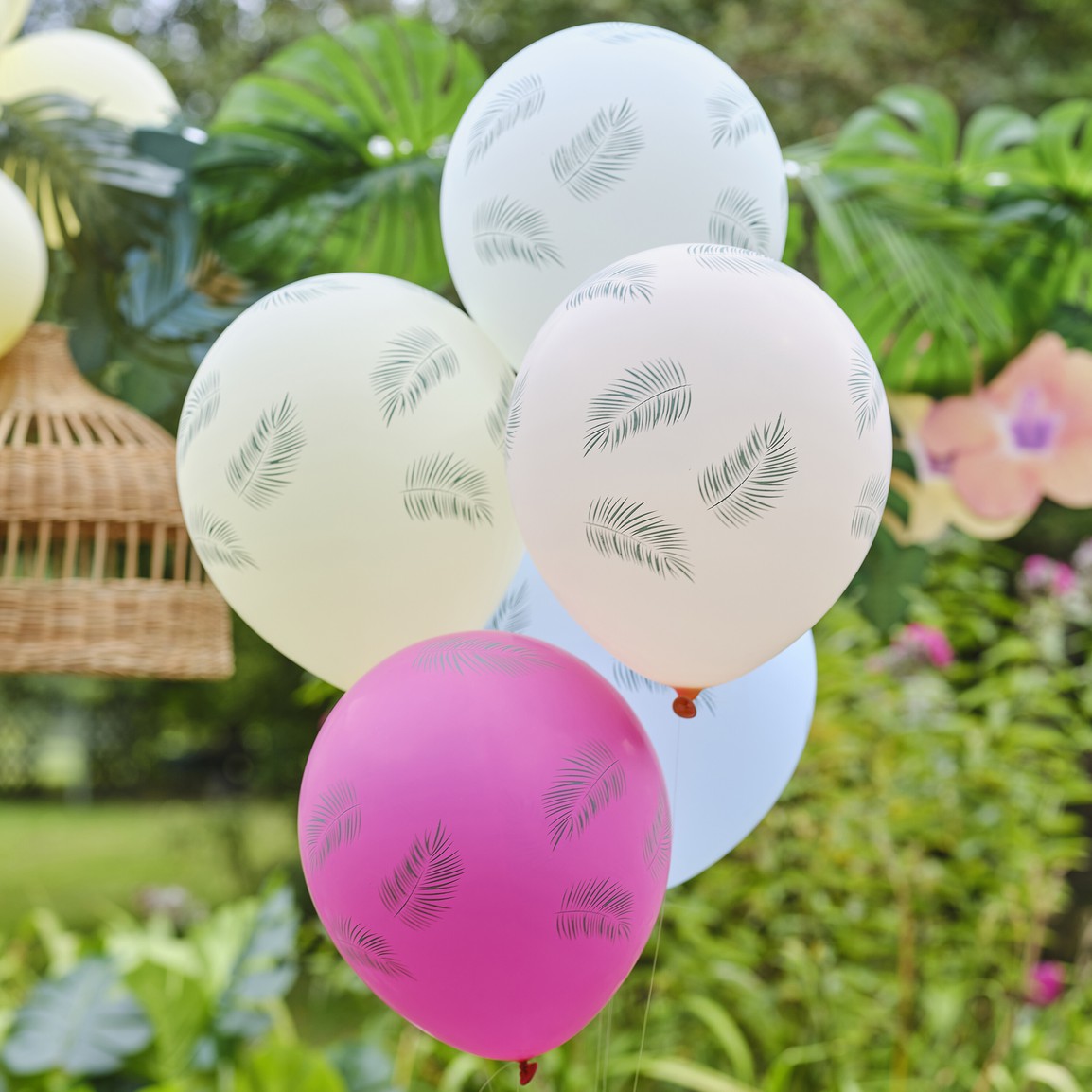 Tiki Tropics Palm Leaf Hawaiian Balloon Bundle Party Decorations