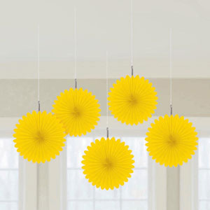 Mini Fan Decorations - Sun Yellow