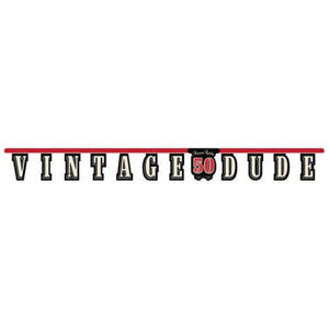 Vintage Dude 50th Birthday Jointed Banner 18cm x 1.7m