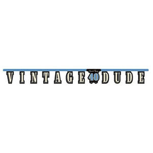 Vintage Dude 40th Birthday Jointed Banner 18cm x 1.7m