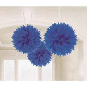 Fluffy Tissue Decorations - Royal Blue