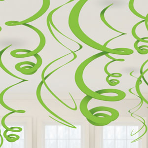 Plastic Swirl Decorations - Kiwi
