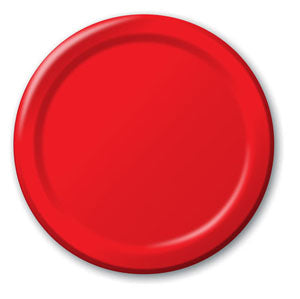 Classic Red Dinner Plates Paper 23cm
