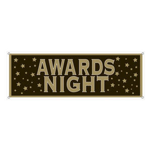 Awards Night Black & Gold Sign Banner