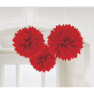 Fluffy Tissue Decorations - Apple Red