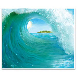 Backdrop Luau Surf Wave Scene Setter