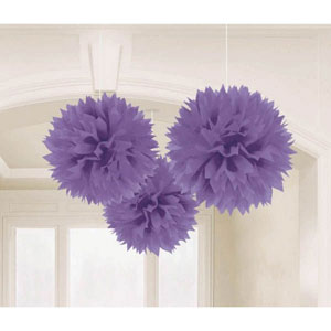 Fluffy Tissue Decorations - Purple