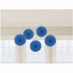 Mini Fan Decorations - Bright Royal Blue