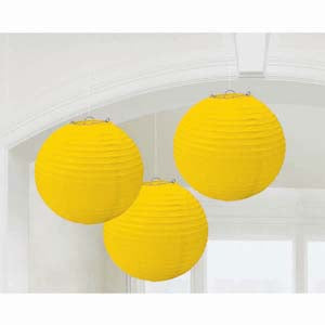Round Paper Lanterns - Yellow Sunshine