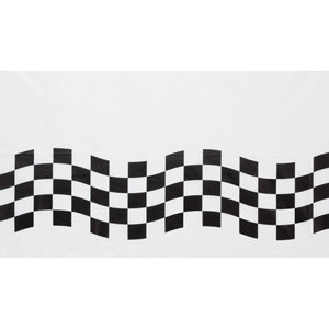 Black & White Check Paper Tablecover Border Print 137cm x 259cm