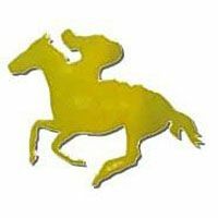 Horse & Rider Gold Cutouts 10cm