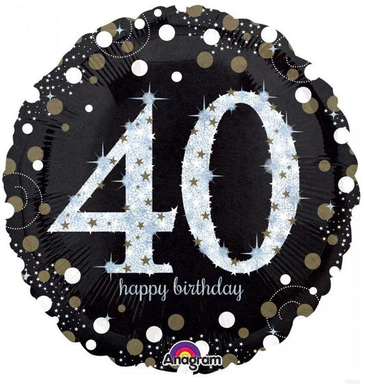 Jumbo Shape Holographic Sparkling Birthday 40 P40