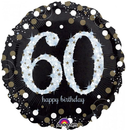 Jumbo Shape Holographic Sparkling Birthday 60 P40